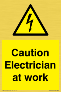 Caution Electrician at work